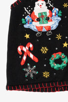Vintage Black Nutcracker Santa Ugly Christmas Vest (1990s)