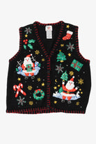Vintage Black Nutcracker Santa Ugly Christmas Vest (1990s)
