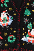 Vintage Black Nutcracker Santa Ugly Christmas Vest (1990s)