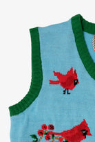 Blue Merry Christmas Snowman And Cardinals Ugly Vest (2010s)