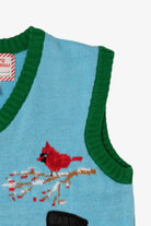 Blue Merry Christmas Snowman And Cardinals Ugly Vest (2010s)