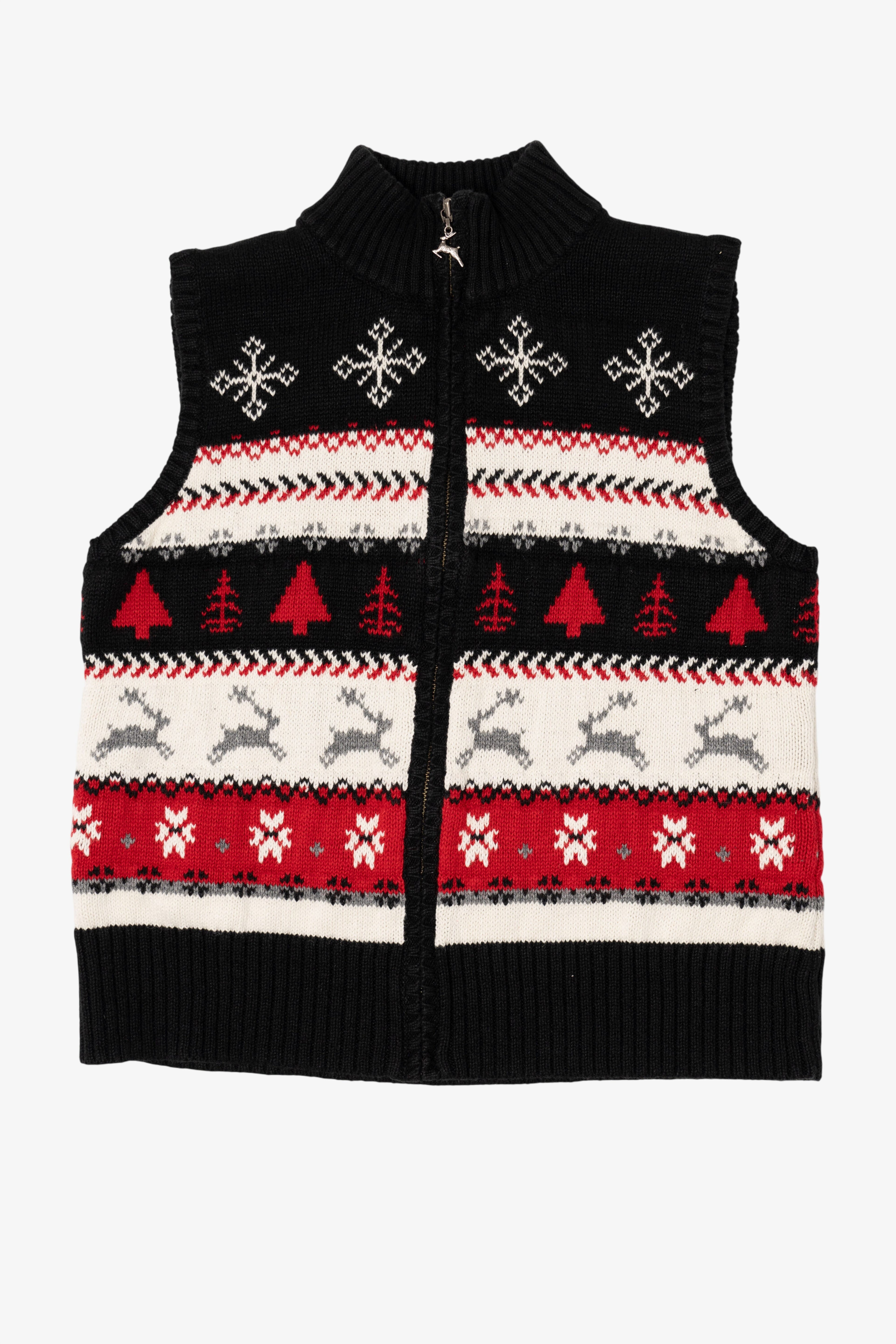 Vintage Black Christopher & Banks Ugly Christmas Vest (2000s)