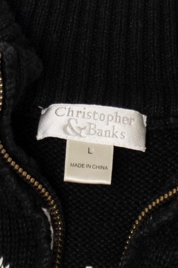 Vintage Black Christopher & Banks Ugly Christmas Vest (2000s)