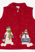 Vintage Red Breckenridge Snowmen Ugly Christmas Vest (2000s)