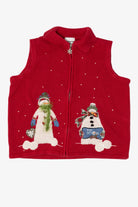 Vintage Red Breckenridge Snowmen Ugly Christmas Vest (2000s)