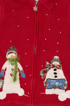 Vintage Red Breckenridge Snowmen Ugly Christmas Vest (2000s)