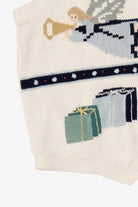 Vintage White The Villager Ugly Christmas Vest (1990s)