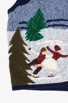 Vintage Navy Blue Bobbie Brooks Ice Skating Ugly Christmas Vest (2000s)