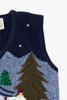 Vintage Navy Blue Bobbie Brooks Ice Skating Ugly Christmas Vest (2000s)
