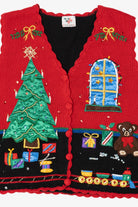 Vintage Red Nutcracker Presents Ugly Christmas Vest (1990s)