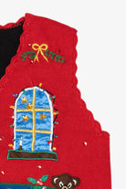 Vintage Red Nutcracker Presents Ugly Christmas Vest (1990s)