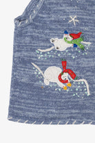 Vintage Blue Polar Bears In Scarves Ugly Christmas Vest (2000s)