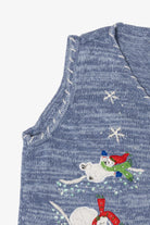 Vintage Blue Polar Bears In Scarves Ugly Christmas Vest (2000s)