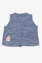 Vintage Blue Polar Bears In Scarves Ugly Christmas Vest (2000s)