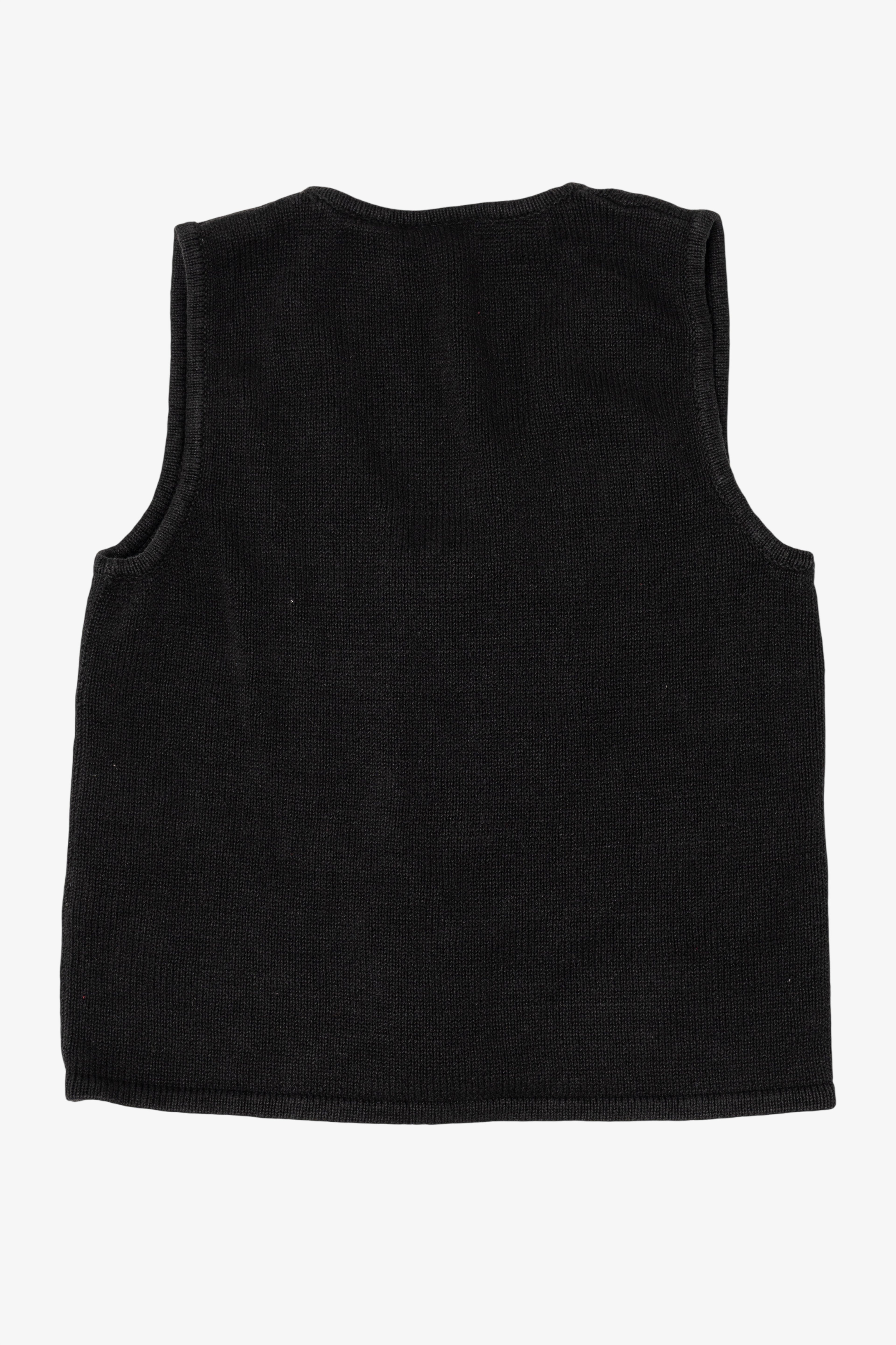 Vintage Black Capacity Snowmen Ugly Christmas Vest (1990s)