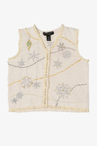 Vintage White Hampshire Studio Snowflakes Ugly Christmas Vest (1990s)
