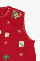 Vintage Red Sarah Bentley Ornaments Ugly Christmas Vest (1990s)