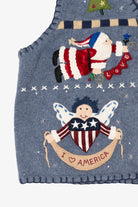 Vintage Blue Segue "I Heart America" Ugly Christmas Vest (1990s)