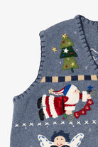 Vintage Blue Segue "I Heart America" Ugly Christmas Vest (1990s)