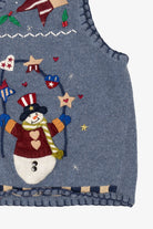 Vintage Blue Segue "I Heart America" Ugly Christmas Vest (1990s)