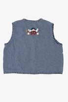 Vintage Blue Segue "I Heart America" Ugly Christmas Vest (1990s)