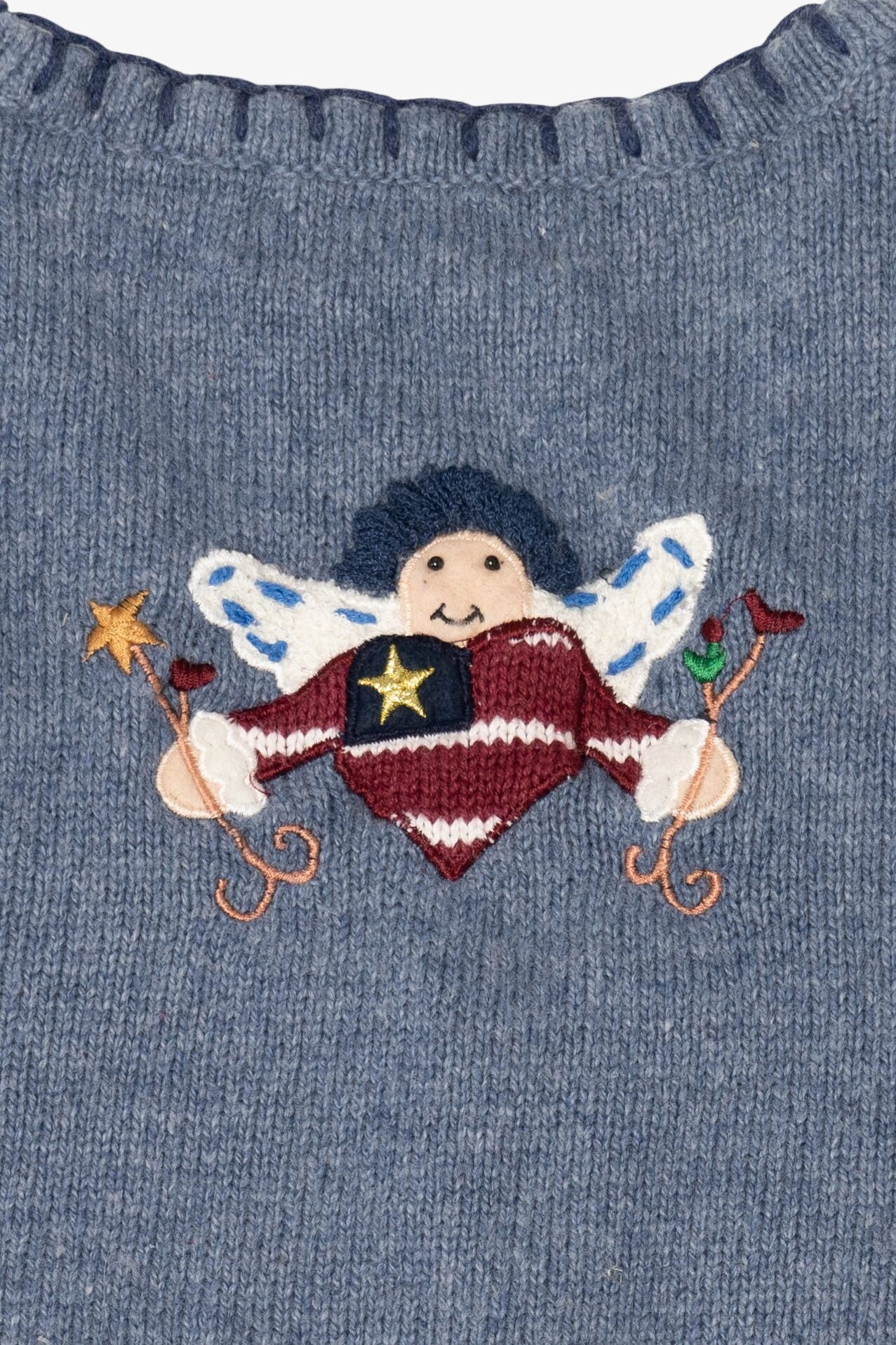 Vintage Blue Segue "I Heart America" Ugly Christmas Vest (1990s)