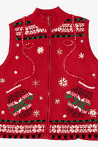 Vintage Red Designers Originals Studio Mitten Pockets Christmas Vest (1990s)