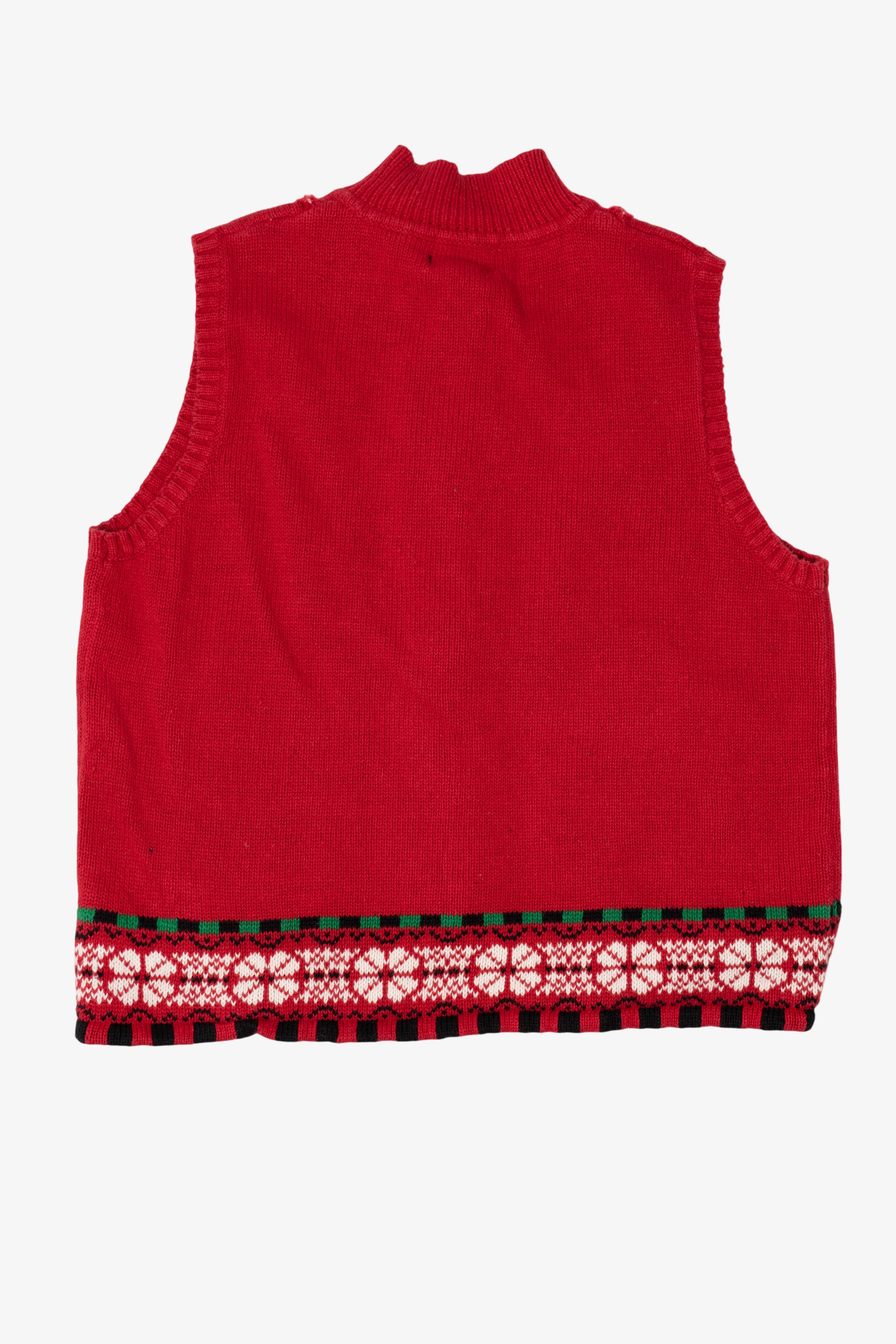 Vintage Red Designers Originals Studio Mitten Pockets Christmas Vest (1990s)