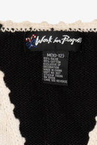 Vintage Black Work in Progress Poinsettias Ugly Christmas Vest (2000s)