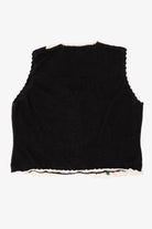 Vintage Black Work in Progress Poinsettias Ugly Christmas Vest (2000s)