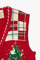 Vintage Red Bobbie Brooks Doves In Tree Ugly Christmas Vest (1990s)