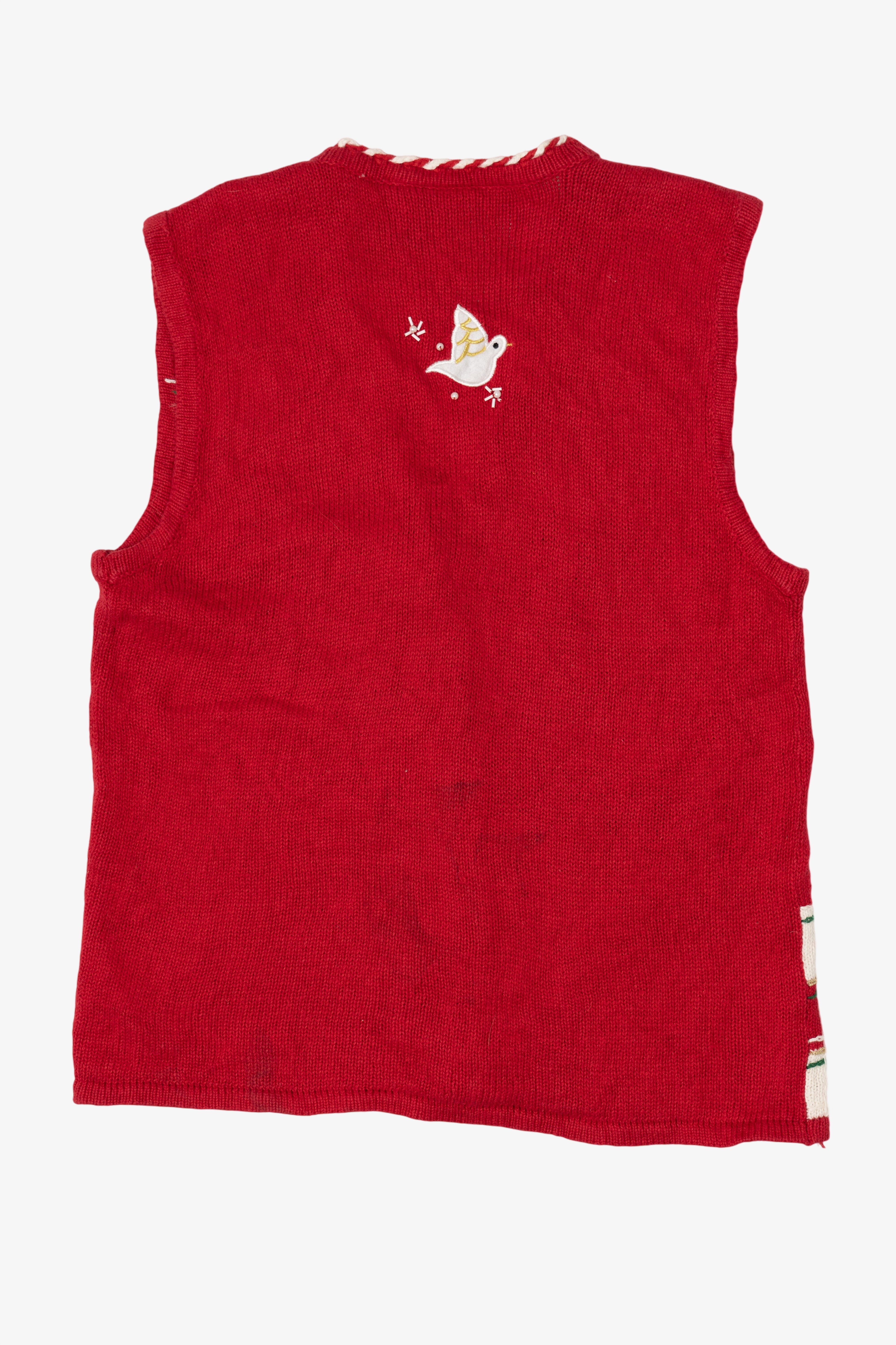 Vintage Red Bobbie Brooks Doves In Tree Ugly Christmas Vest (1990s)