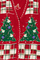 Vintage Red Bobbie Brooks Doves In Tree Ugly Christmas Vest (1990s)