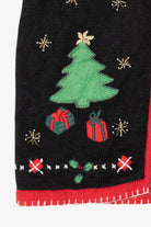 Vintage Black Lemon Grass Santa Ugly Christmas Vest (1990s)
