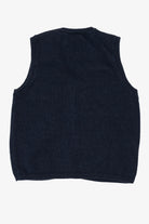 Vintage Navy Blue Capacity Bird Houses Ugly Christmas Vest (1990s)
