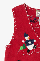 Vintage Red Heirloom Collectibles Snowmen Ugly Christmas Vest (2000s)