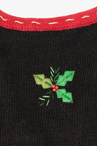 Vintage Black One Step Up Elves On Ornaments Ugly Christmas Vest (2000s)