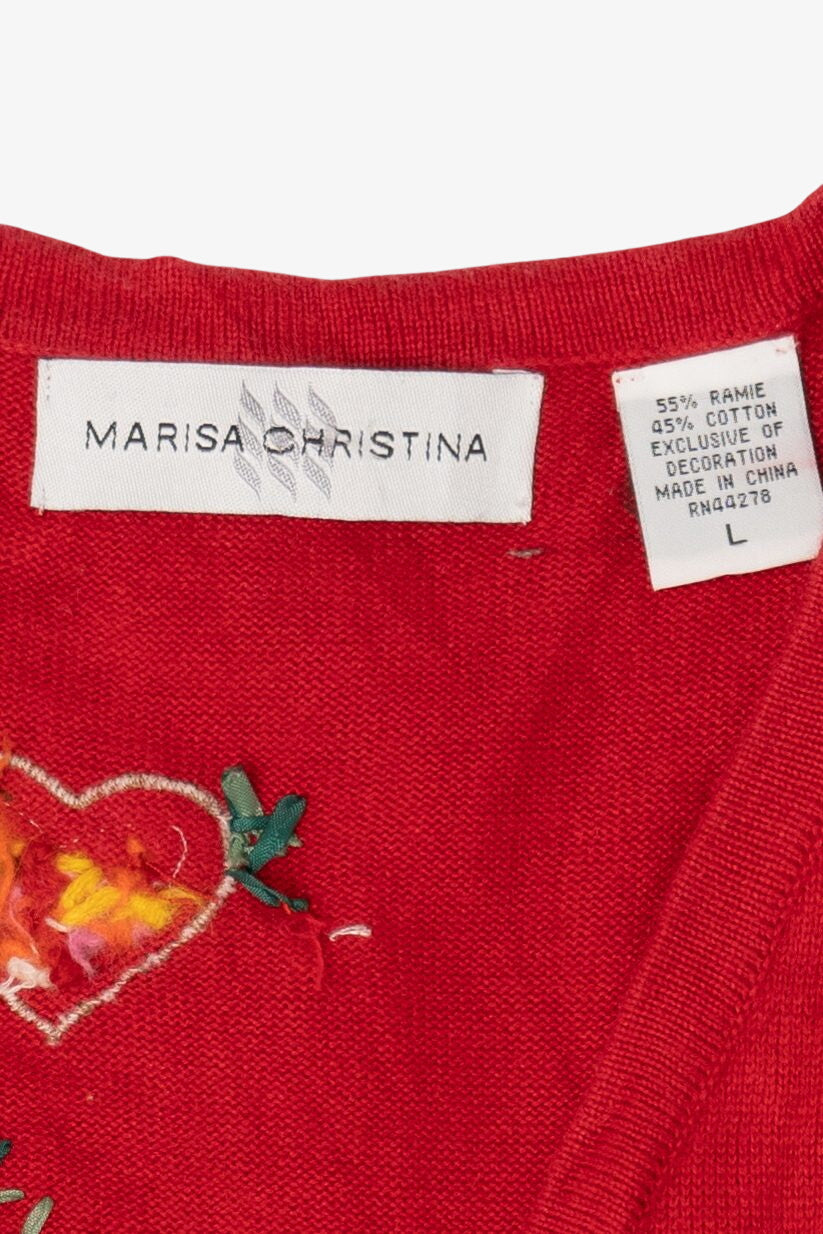 Vintage Red Marisa Christina Ugly Christmas Vest (1990s)