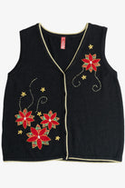 Vintage Poinsettias Ugly Christmas Vest (2000s)