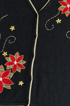 Vintage Poinsettias Ugly Christmas Vest (2000s)