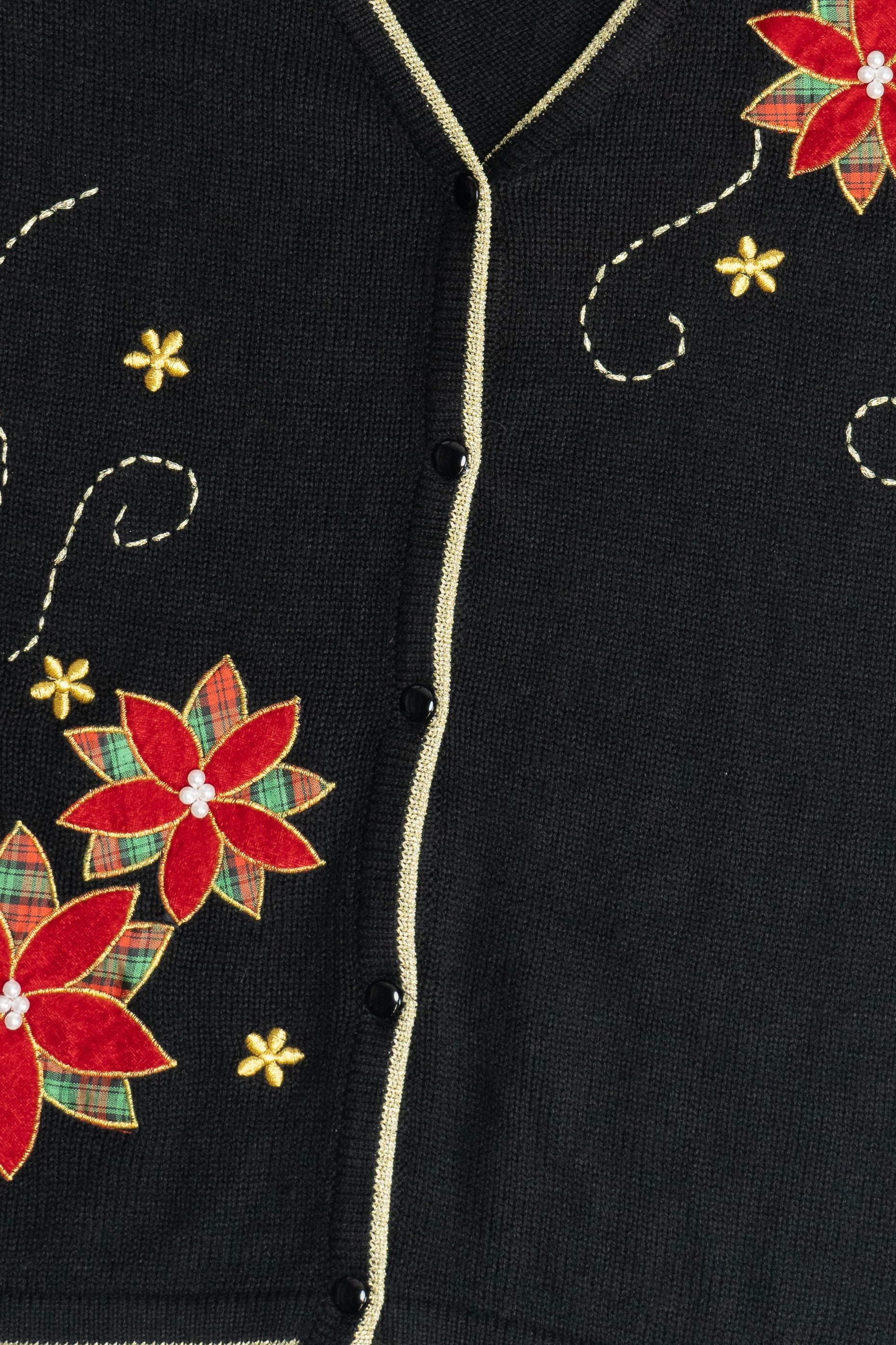 Vintage Poinsettias Ugly Christmas Vest (2000s)
