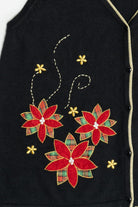 Vintage Poinsettias Ugly Christmas Vest (2000s)