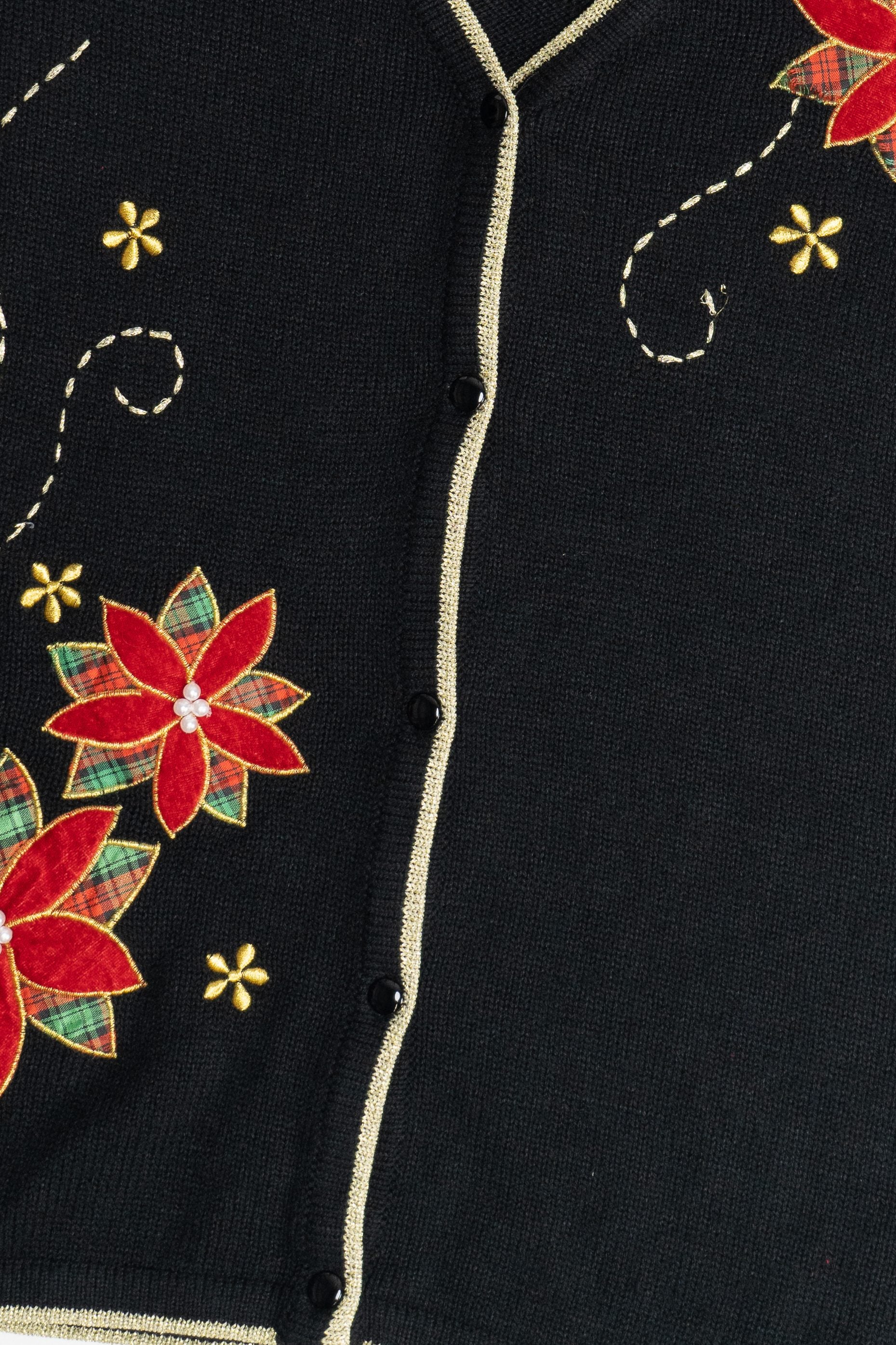 Vintage Poinsettias Ugly Christmas Vest (2000s)