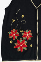 Vintage Poinsettias Ugly Christmas Vest (2000s)