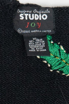 Vintage Black Designer Studio Originals Ugly Christmas Vest (1990s)