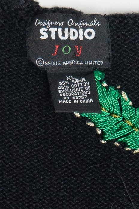 Vintage Black Designer Studio Originals Ugly Christmas Vest (1990s)