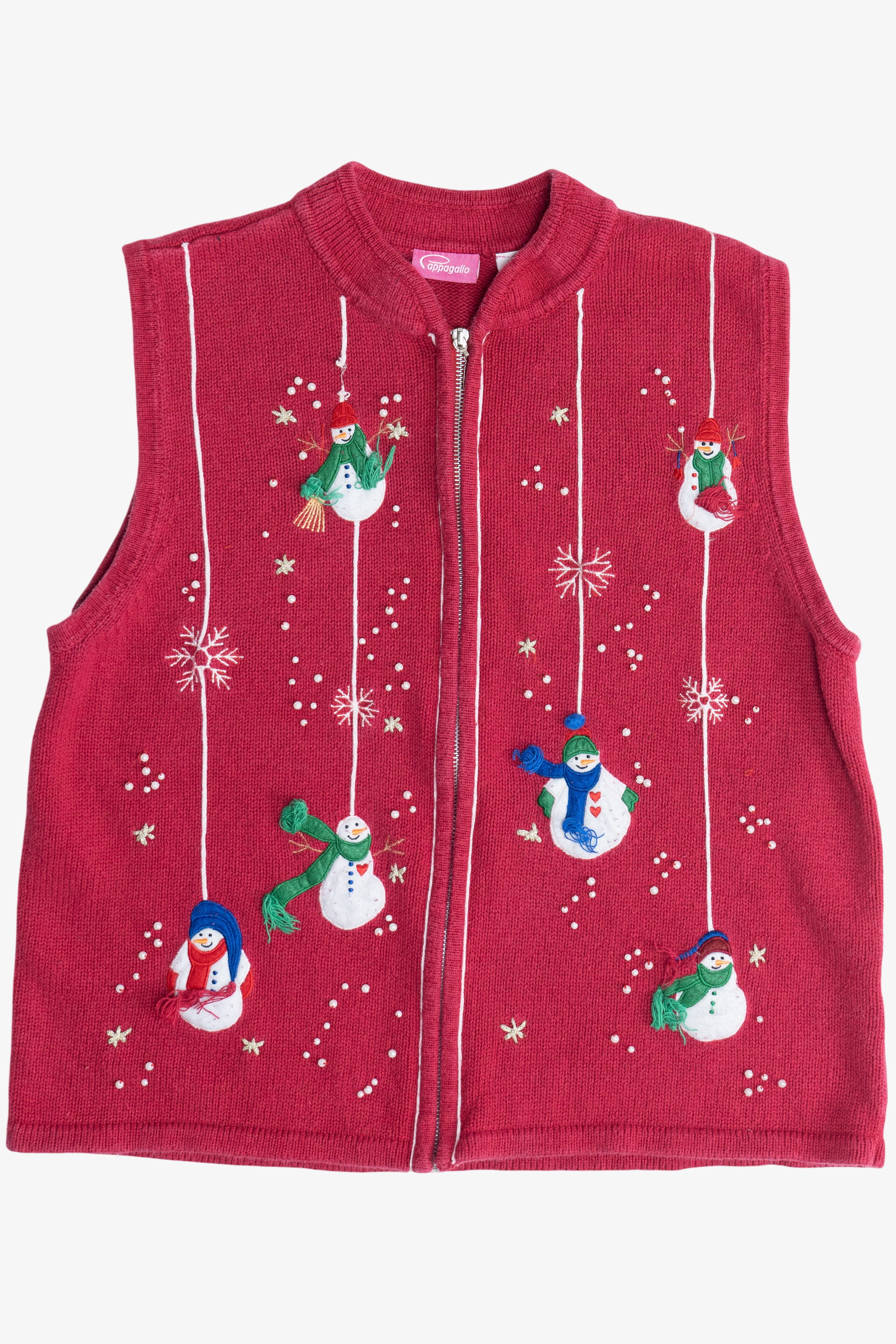 Vintage Snowmen Cappagallo Ugly Christmas Vest (1990s)
