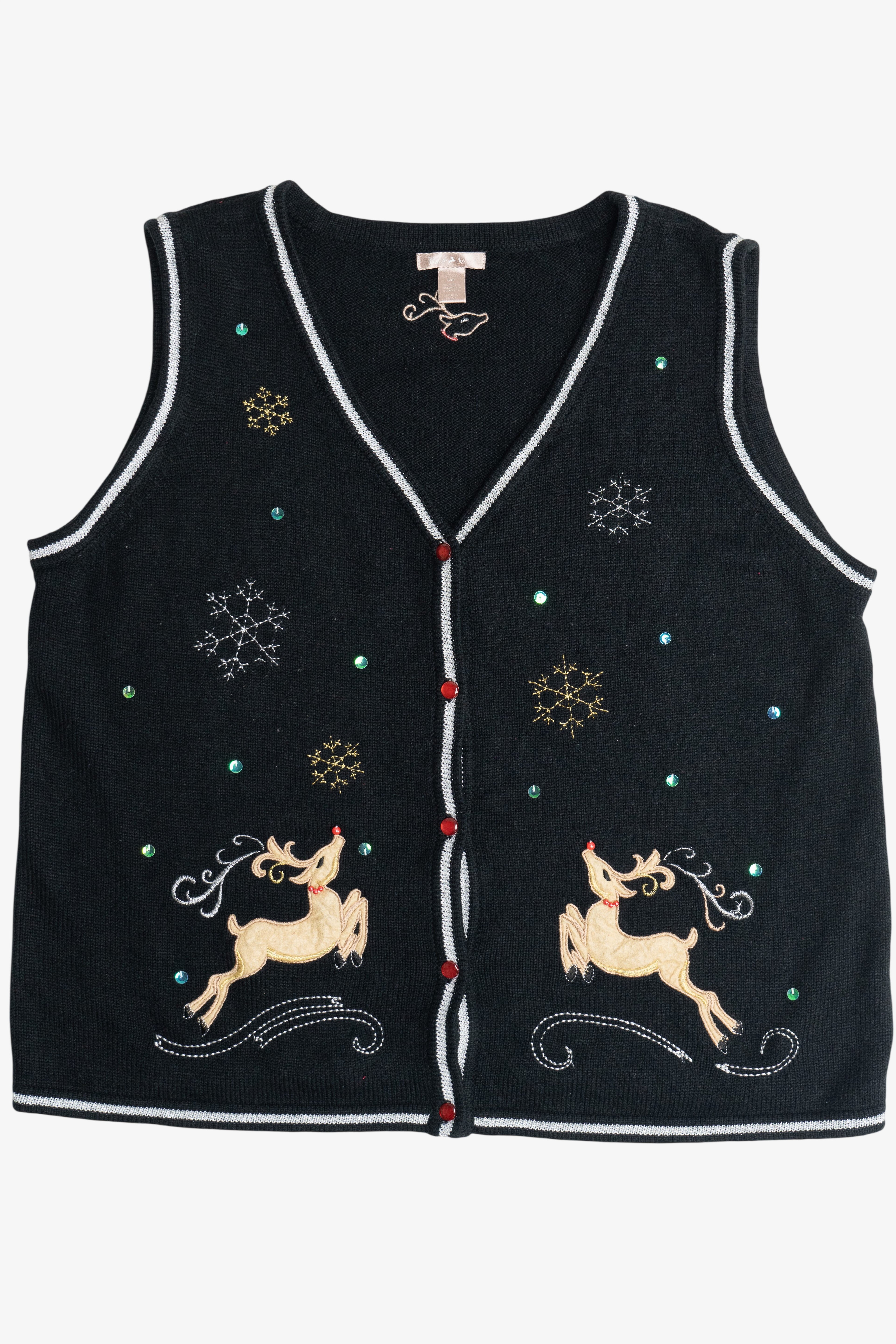 Vintage Reindeer Ugly Christmas Vest (2000s)