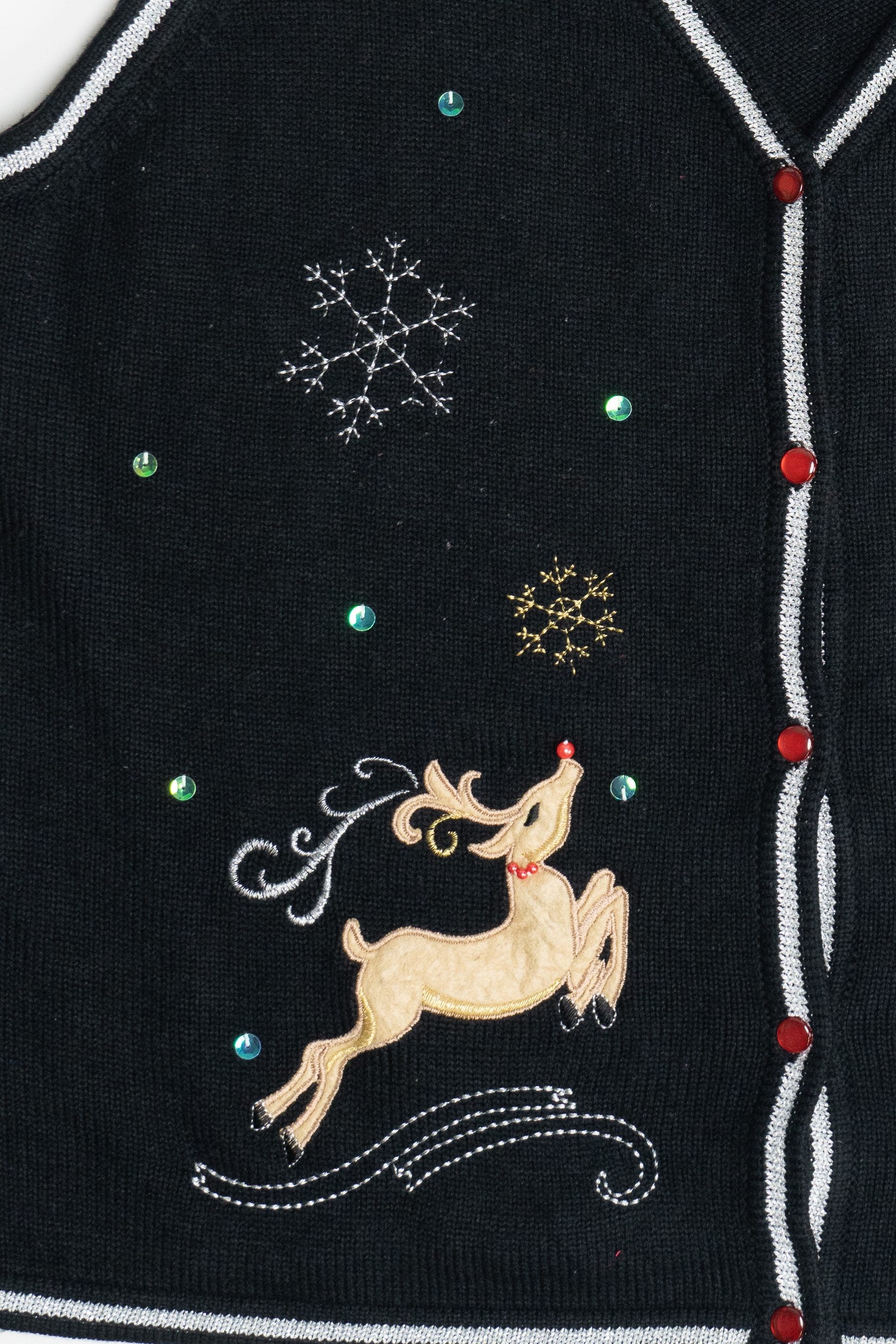 Vintage Reindeer Ugly Christmas Vest (2000s)