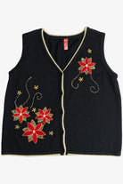 Vintage Poinsettias Ugly Christmas Vest (2000s)